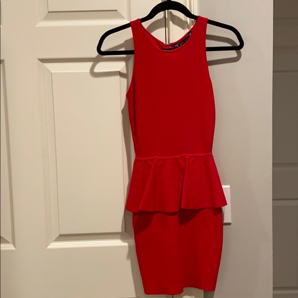 BCBG Maxazria red peplum dress